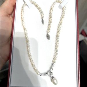 pearls and diamond.
